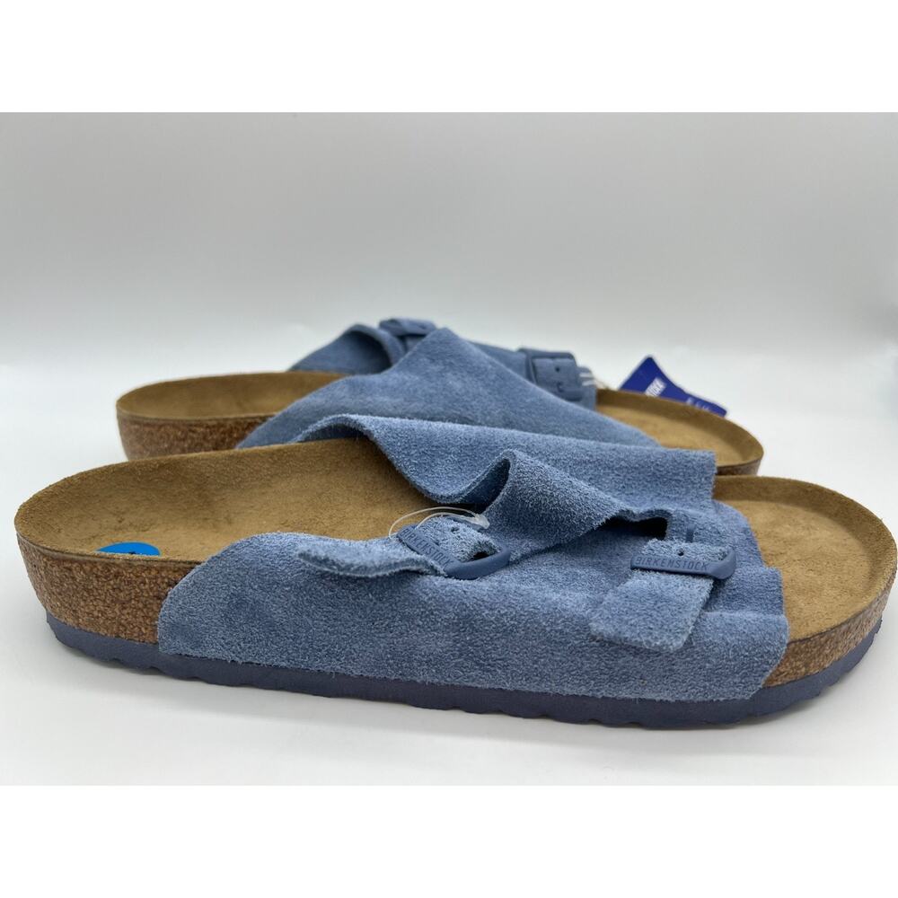Birkenstock Zurich Sandals Suede Elemental Blue Buckle Mule Men Size 10 NWT - Picture 12 of 12
